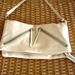 Leather multi-use bag in crème from Stella&Dot